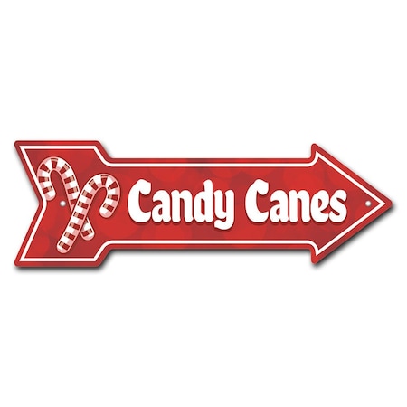 Signmission Candy Canes Arrow Sign Funny Home Decor 24in Wide P-ARROW8-999926